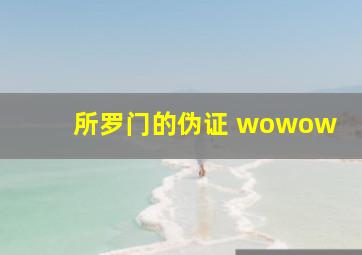 所罗门的伪证 wowow